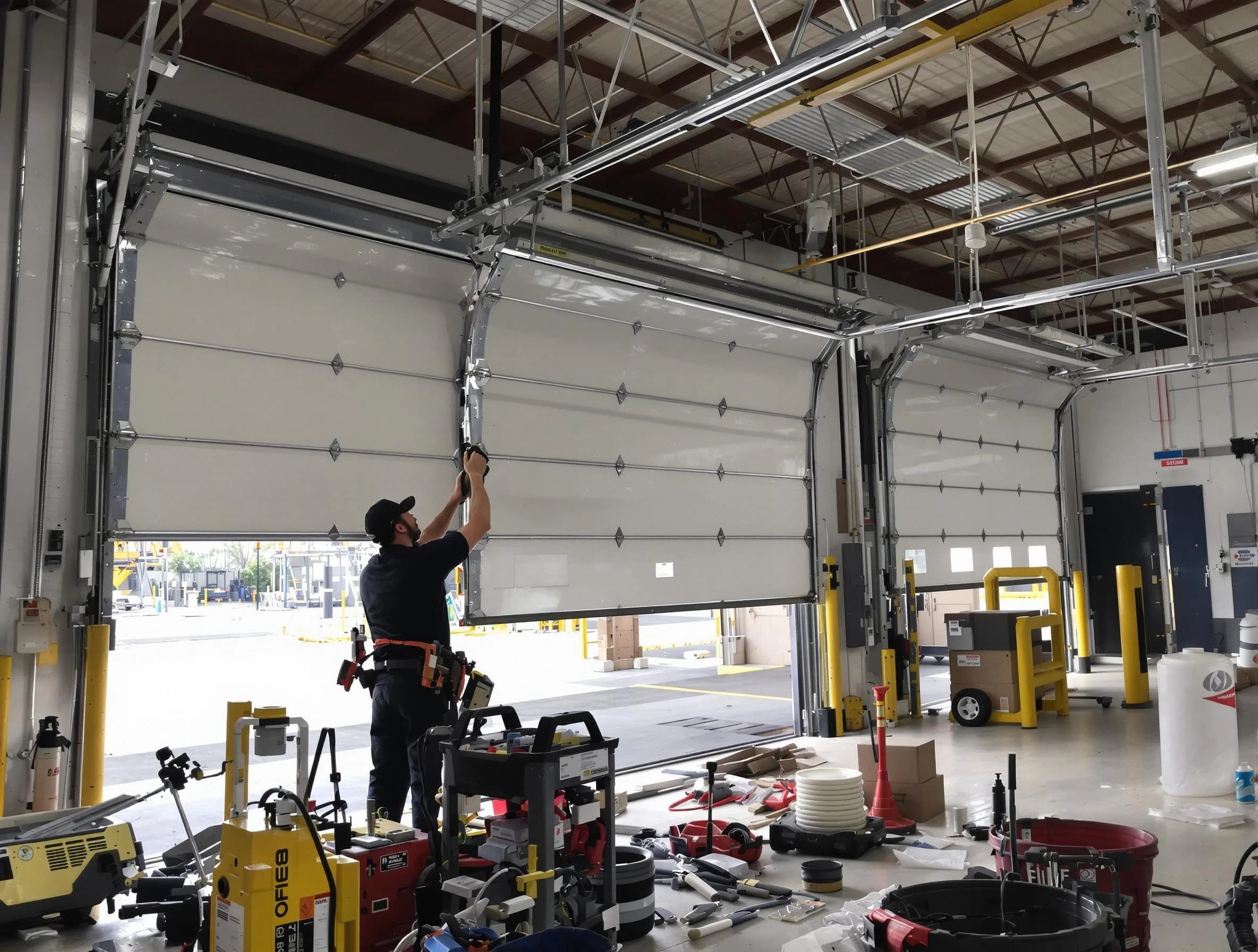 Belleville Garage Door Repair technician performing commercial garage door repair in Belleville