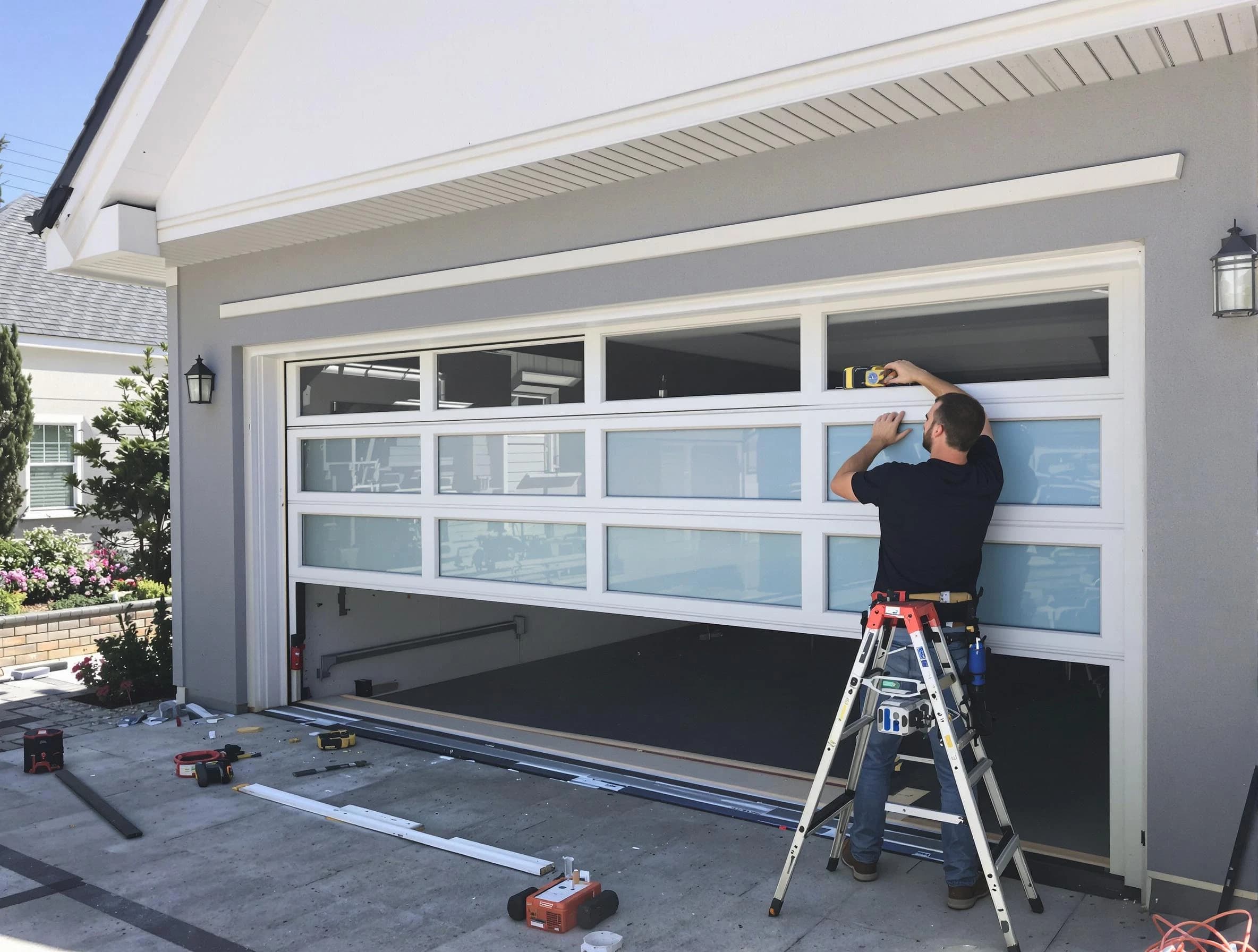 Belleville Garage Door Repair team performing garage door replacement in Belleville