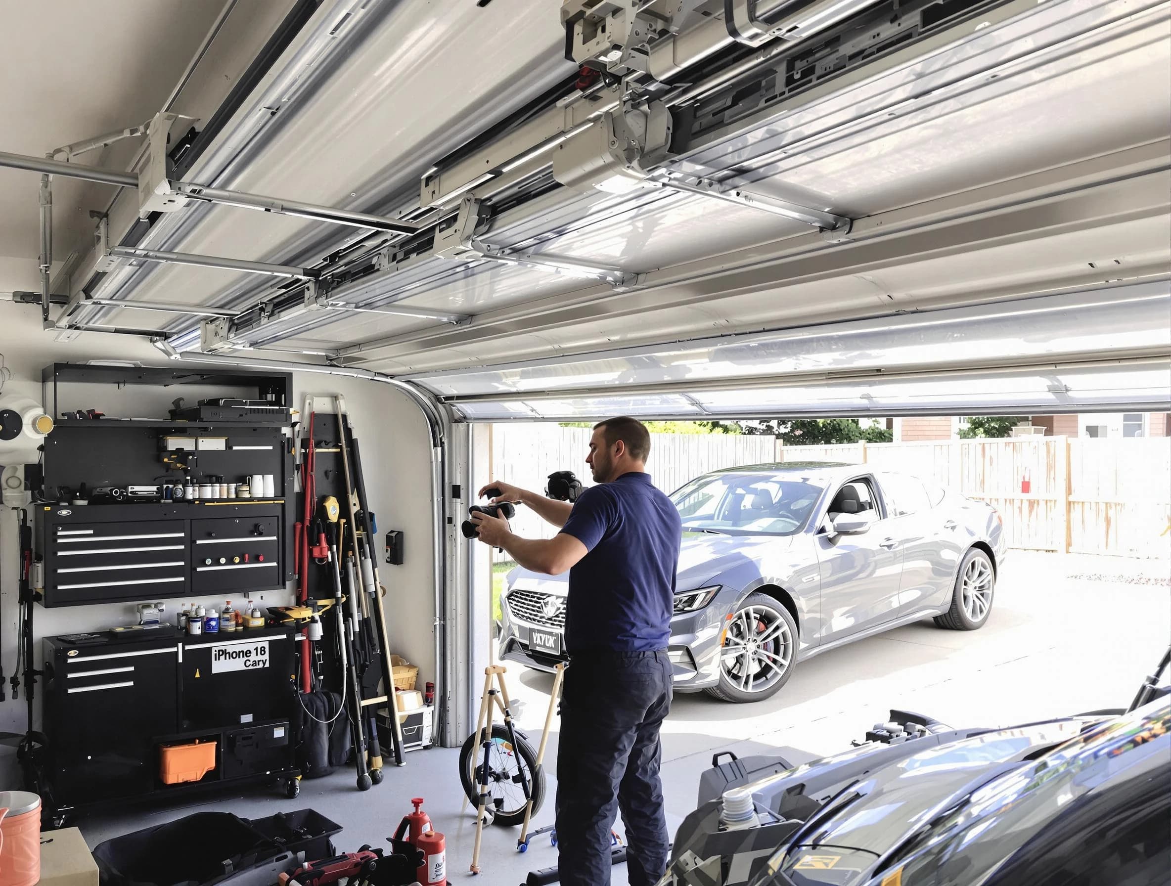 Belleville Garage Door Repair technician fixing noisy garage door in Belleville