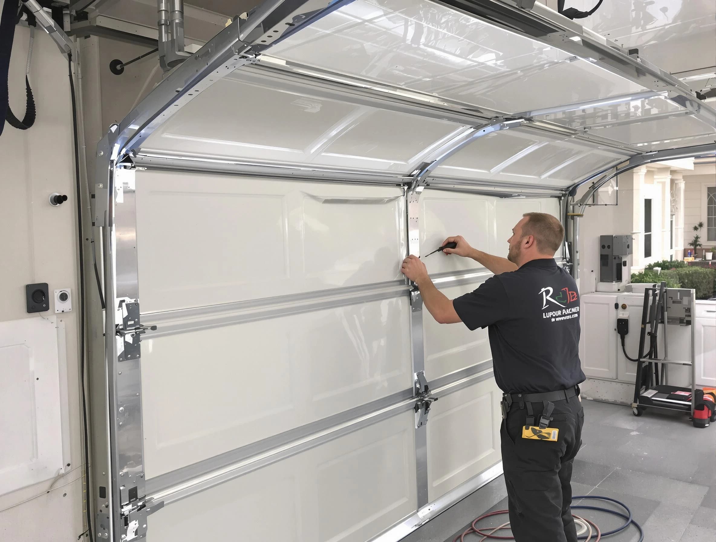 Belleville Garage Door Repair professional performing panel repair in Belleville