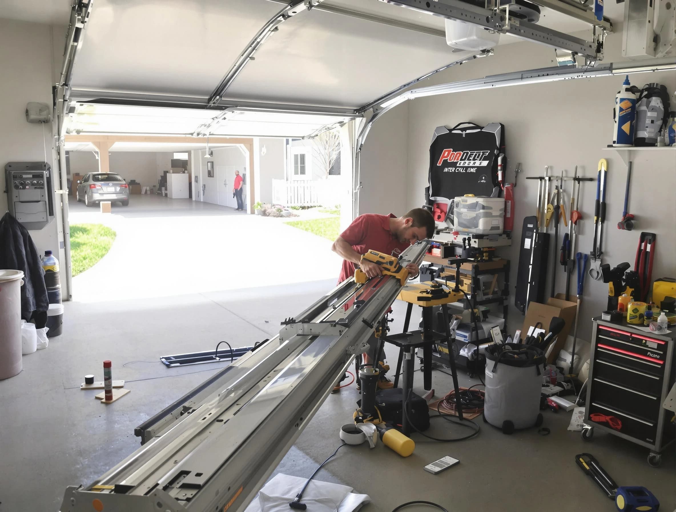 Belleville Garage Door Repair expert performing track repair in Belleville