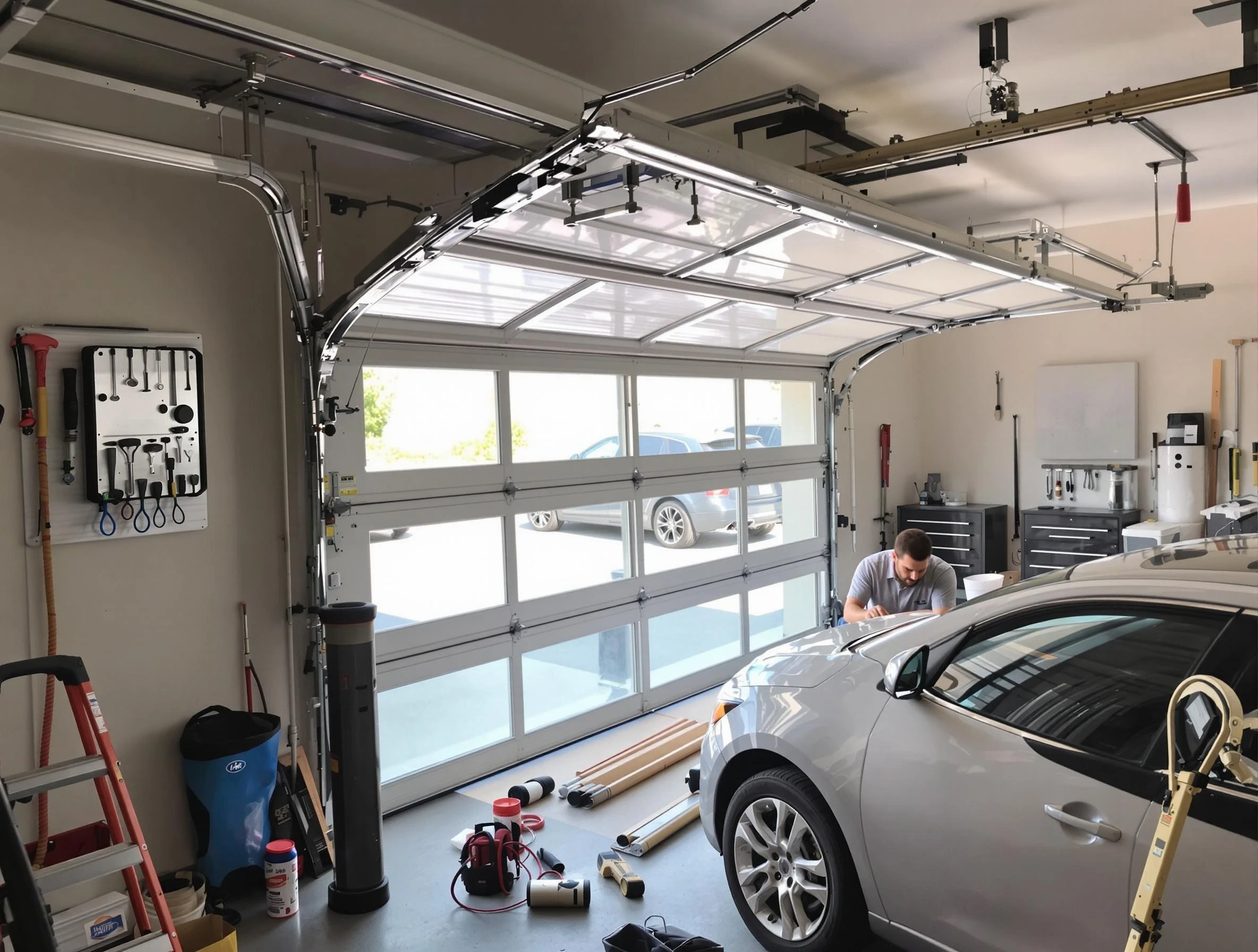 Garage door noise reduction service by Belleville Garage Door Repair in Belleville